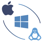 native macos, windows, linux support